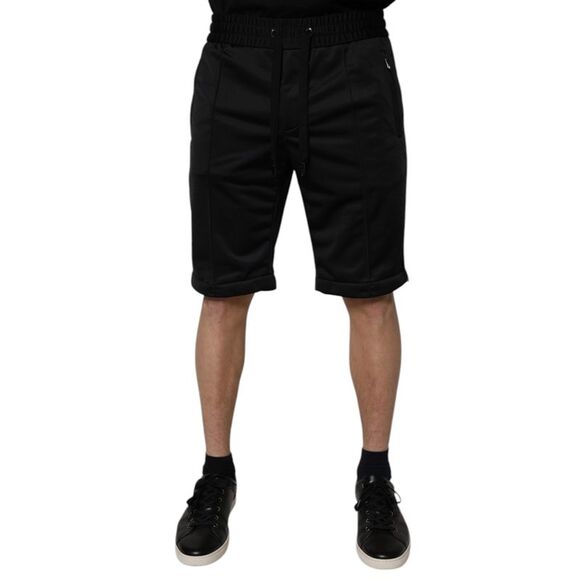 Dolce & Gabbana Black Polyester Mid Waist Men Bermuda Men's Shorts
